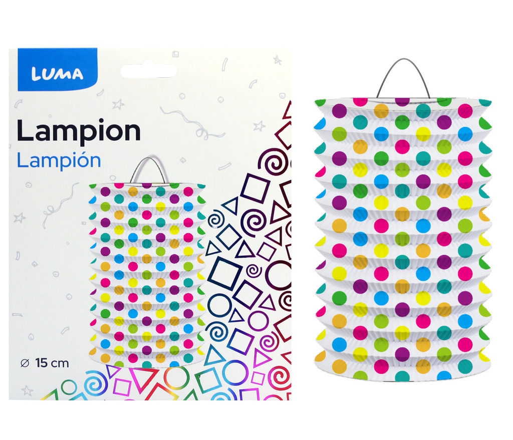 Lampion roztahovací 15 cm - puntík