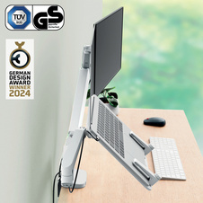 Ergonomické duální rameno Leitz Ergo pro monitor a notebook