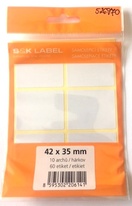 Samolepicí etikety v sáčku - 42 x 35 mm / 60 etiket