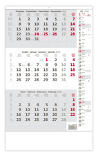 Kalendář nástěnný pracovní - tříměsíční šedý s poznámkami / N210