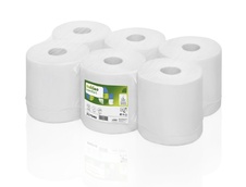 Papírové ručníky v rolích - bílé / 1-vrstvé / 300 m / 6 rolí