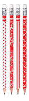 Trojhranná tužka Kores - červeno-bílá / HB