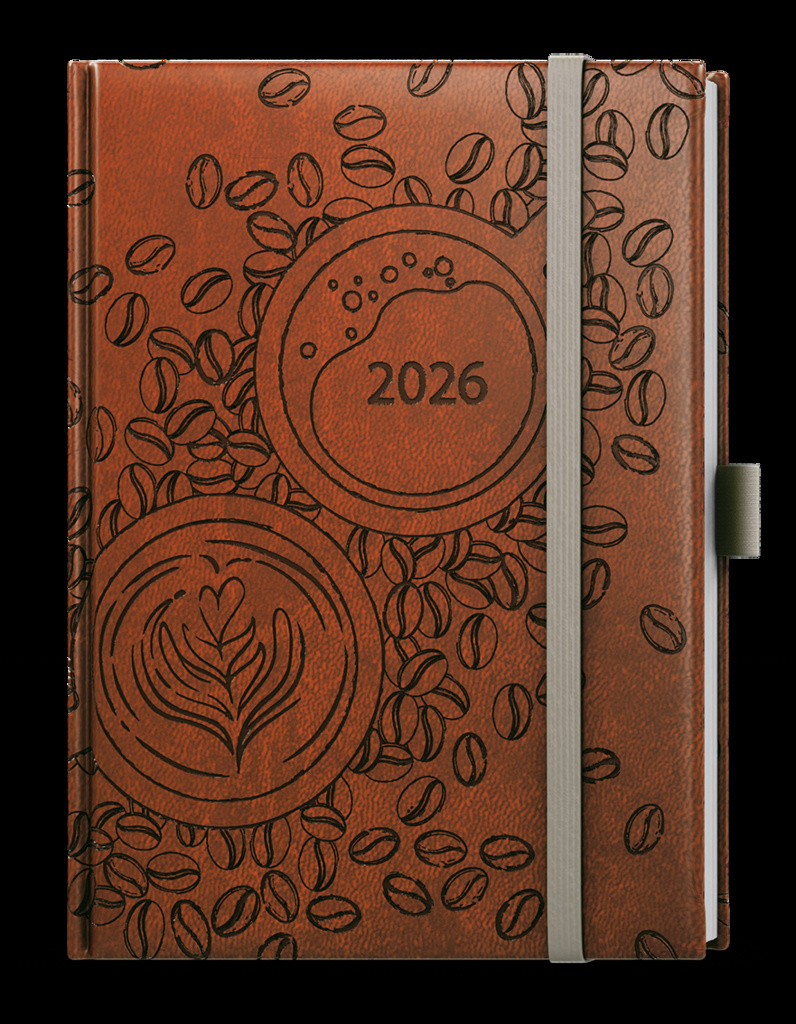 Diář VIVELA EXTRA - B6 / denní / káva