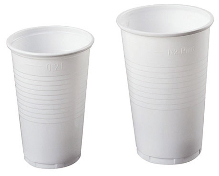 Kelímky plastové - bílé / 2 dcl / 100 ks