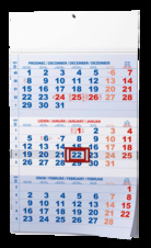 Kalendář nástěnný pracovní - tříměsíční modrý / BNC1