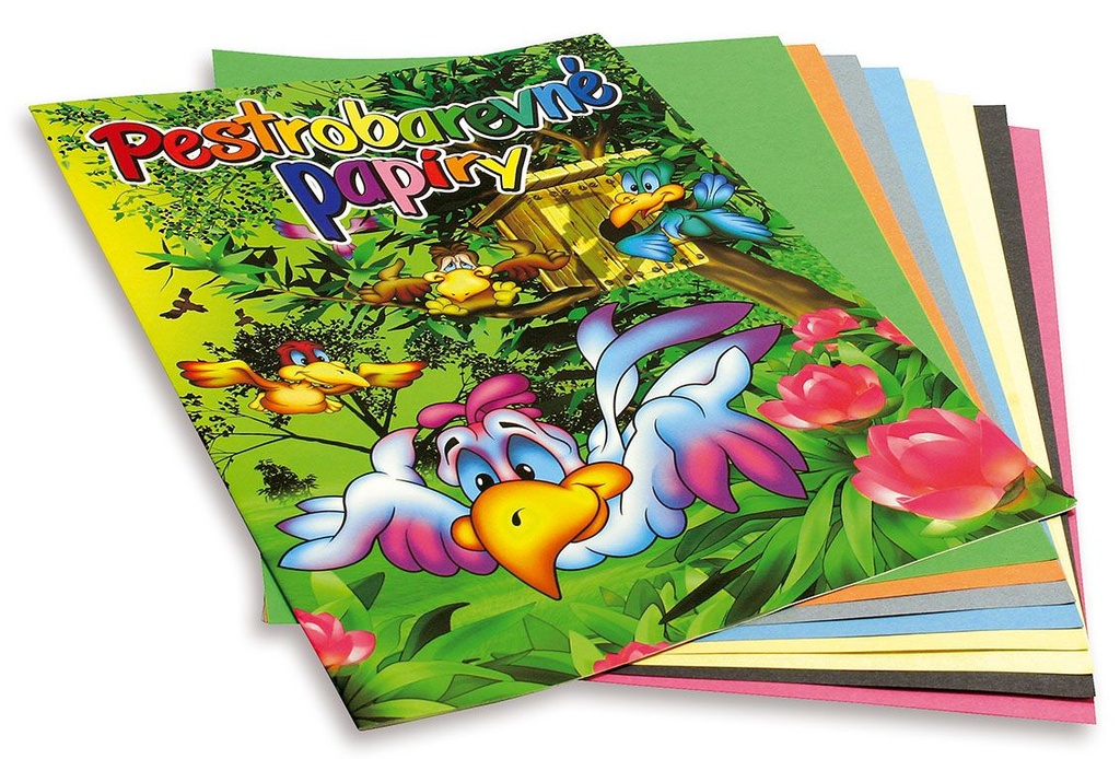 Barevné papíry A4 - nelepicí 8 listů