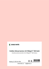 Barevný karton - A4 / 160 g / světle růžová
