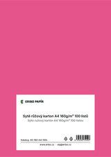 Barevný karton - A4 / 160 g / sytě růžová