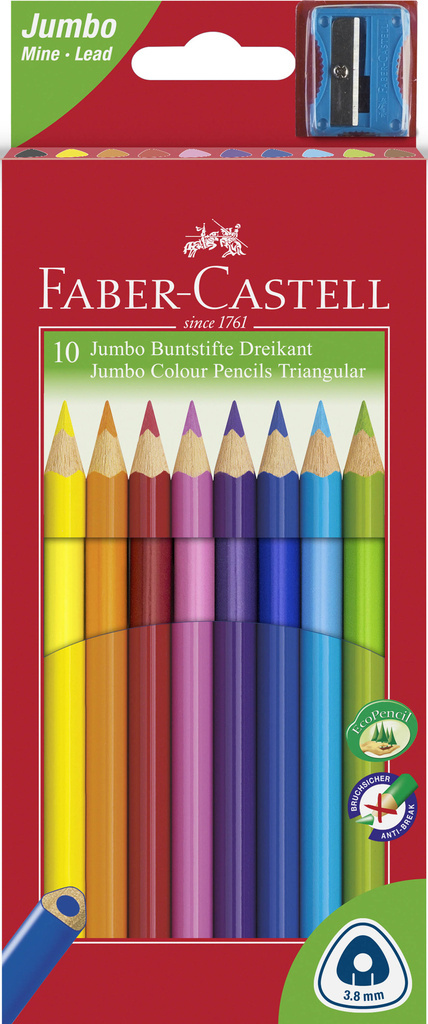 Pastelky Faber Castell Junior TRIANGULAR - 10 barev