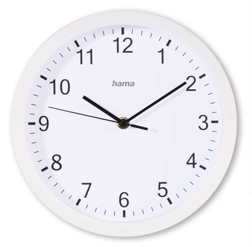 Nástěnné hodiny Hama Elba bílé / tichý chod / průměr 25 cm