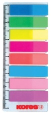 Samolepící záložky Kores Index Strips - 8 x 25 lístků / barevné