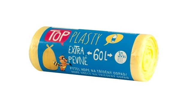 Pytle do koše na tříděný odpad - 60L / 30 ks / 10 my / žluté