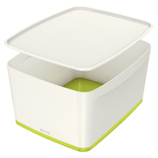 Organizační box MyBox - s víkem L / bílo - zelená