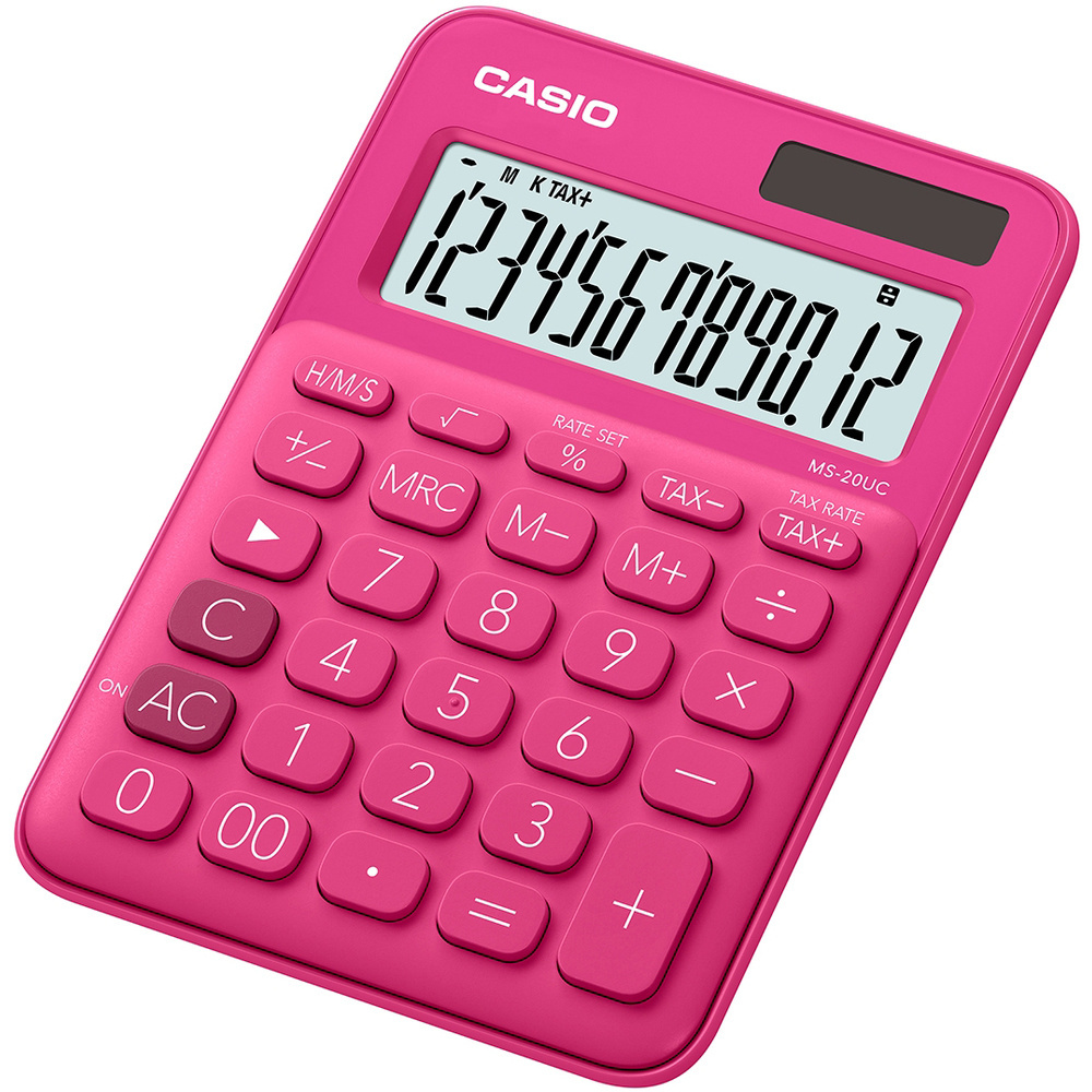 Casio MS 20 UC stolní kalkulačka displej 12 míst červená
