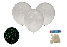 Balónek nafukovací 30 cm svítící ve tmě / sada 6ks