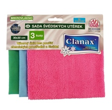 Švédské utěrky Clanax z mikrovlákna - 30 x 30 cm / 3 ks