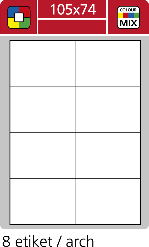 Print etikety A4 pro laserový a inkoustový tisk / 30 archů - 105 x 74 mm (8 etiket / arch)