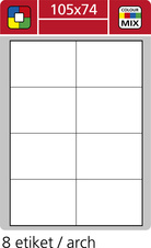 Print etikety A4 pro laserový a inkoustový tisk / 30 archů - 105 x 74 mm (8 etiket / arch)