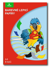 Barevné papíry A4 - lepicí 8 listů