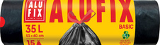 Pytle do koše Alufix Basic stahovací - 60x50cm / 35l / 15my / 15ks / černá