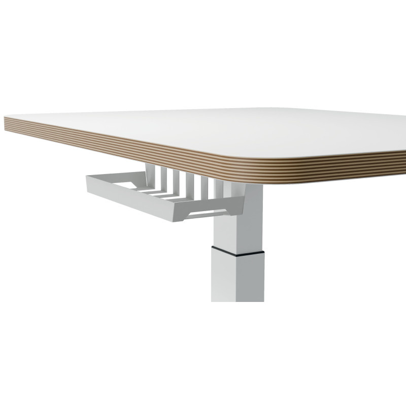 Výškově nastavitelný elektrický stůl Leitz Ergo – 80 x 60 cm / bílá