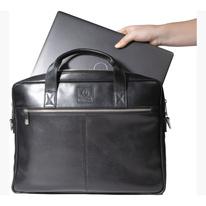 Taška na notebook Exactive kožená - černá / 15,6