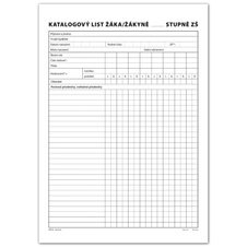 Katalogový list žáka univerzální pro 1. nebo 2. stupeň A4