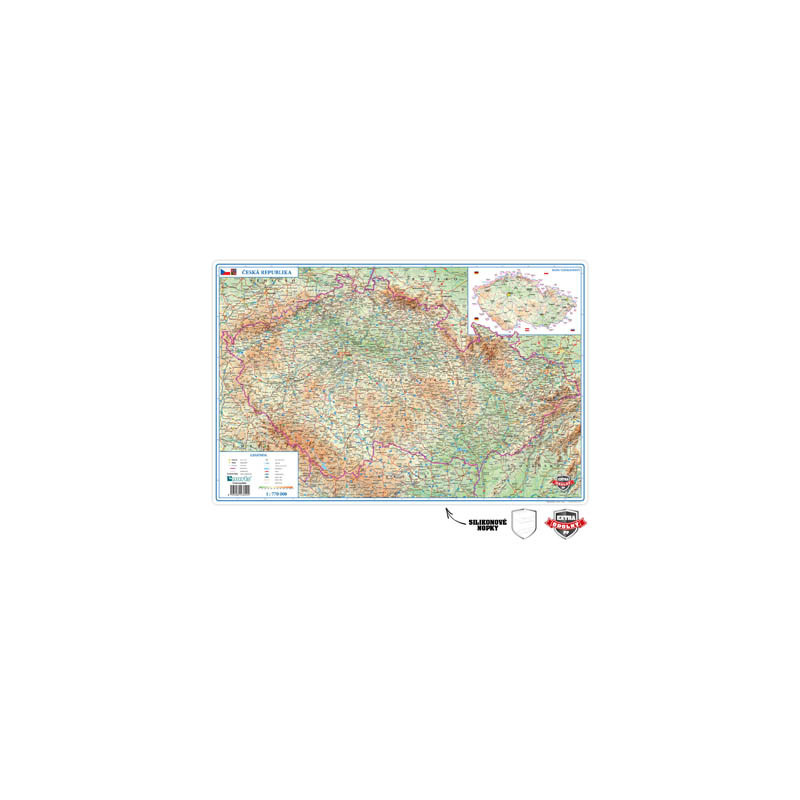 Pracovní podložky dekorované - jednostranná / mapa Česká republika