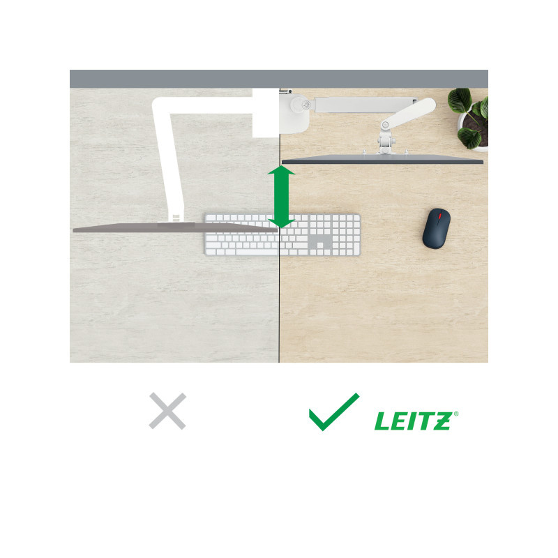 Prostorově úsporné rameno Leitz Ergo pro dva monitory