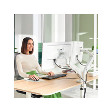 Prostorově úsporné rameno Leitz Ergo pro dva monitory