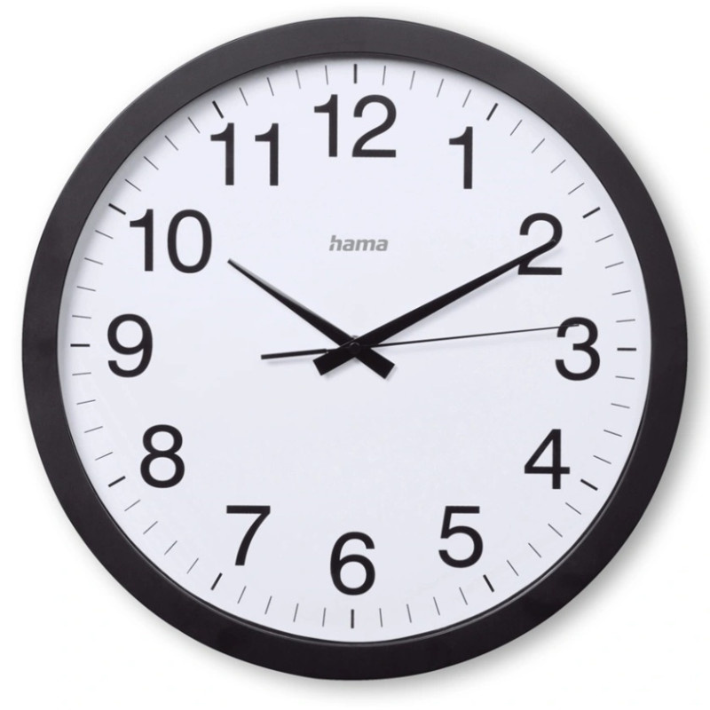 Nástěnné hodiny Hama Jumbo Aruba tiché / černé / průměr 40 cm