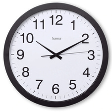 Nástěnné hodiny Hama Jumbo Aruba tiché / černé / průměr 40 cm