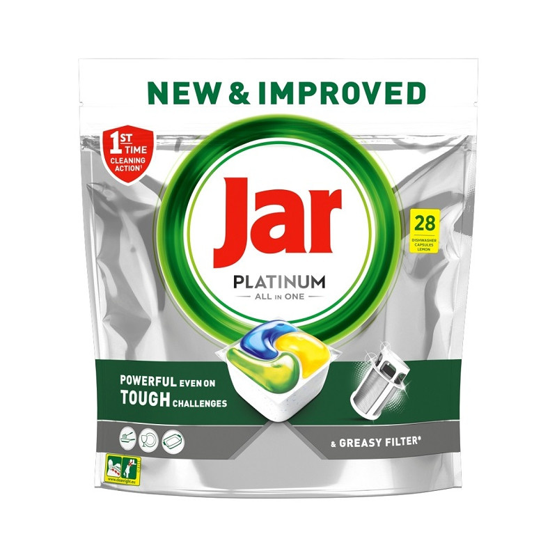 JAR tablety do myčky Platinum All-in-One Yellow 3v1 / 28 ks