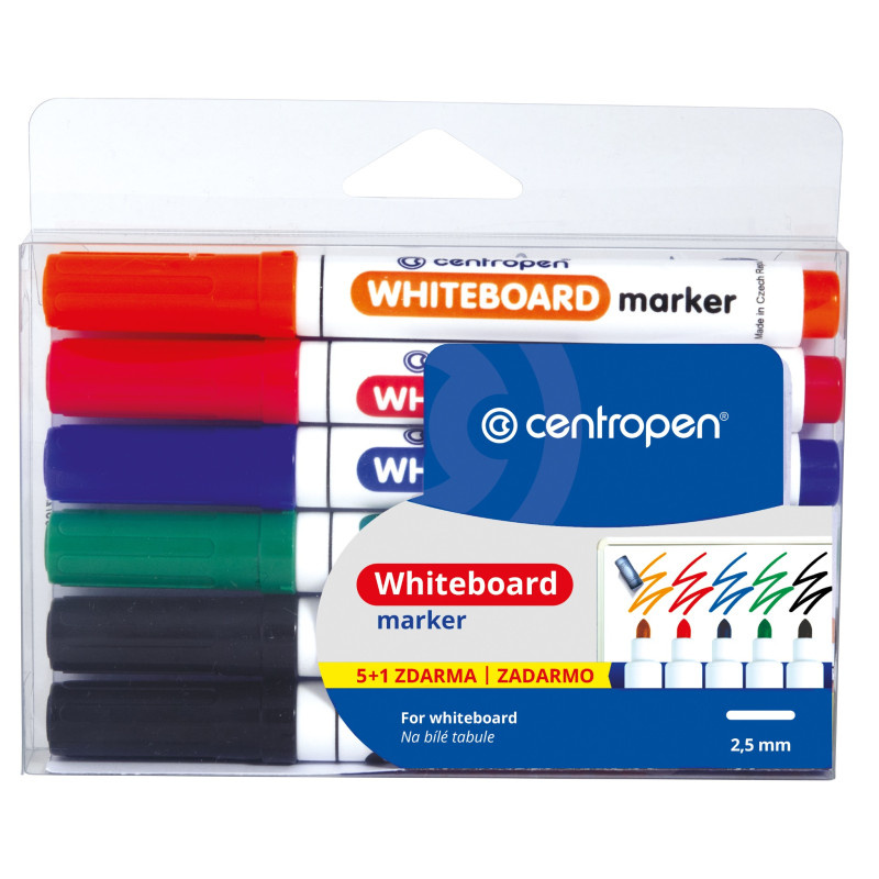 Značkovač Centropen 8559 stíratelný - sada 5 + 1