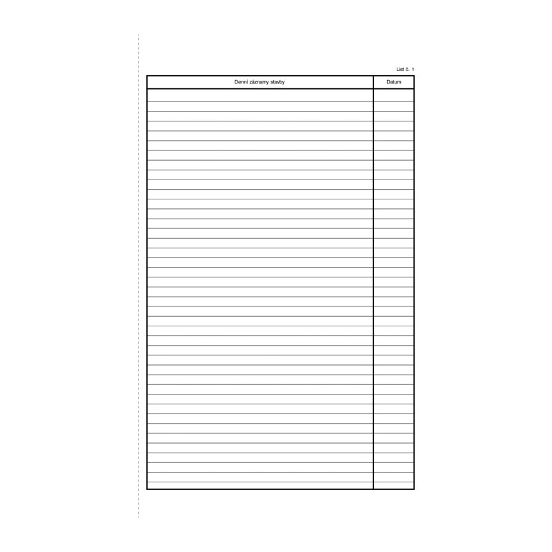 Stavební deník Optys - A4 / číslovaný 128 listů NCR / 1278