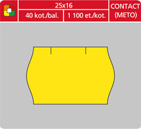 Etikety do etiketovacích kleští - 25 x 16 mm Contact / žlutá