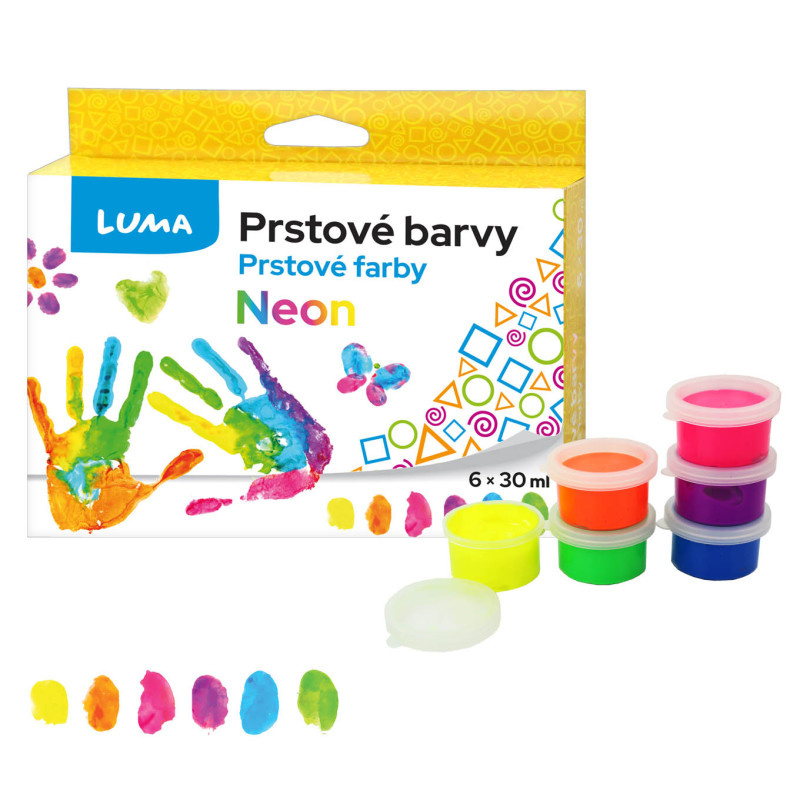 Prstové barvy LUMA Neon - 6 barev