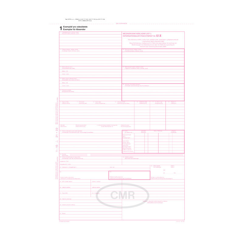 Optys 1197 CMR 5 listů NCR A4