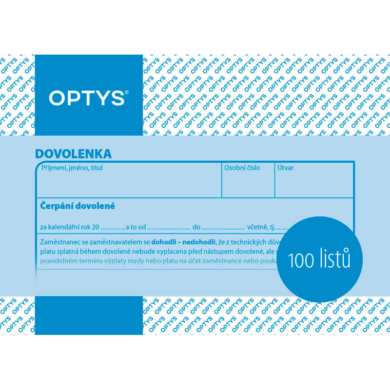 Optys 1146 dovolenka 100 listů A6