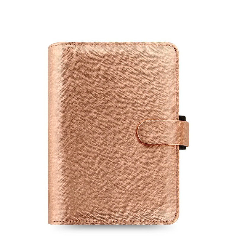 Diář Filofax Saffiano Metalic - osobní / růžově-zlatá