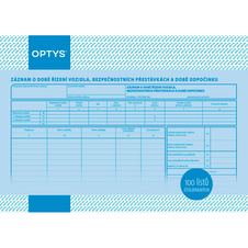 Optys 1166 záznam o provozu nákladního vozidla číslovaný A4