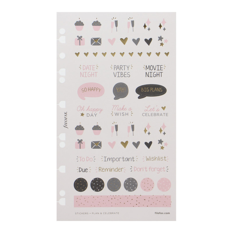 Náplň Multi Filofax Confetti osobní A5 / samolepky