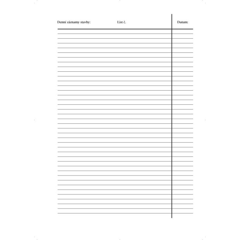 MSK 7400401 stavební a montážní deník 3 x 20 listů NCR A4