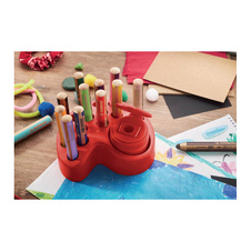 Pastelky STABILO® Woody multifunkční / stolní set / 15 barev + ořezávátko