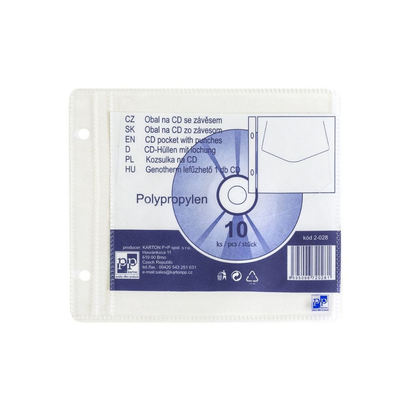 Závěsný obal na CD - náhradní kapsa / 10 ks
