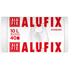 Pytle do koše Alufix Premium se zavazováním - 44x36cm + 16cm / 10l / 10my / 40ks / bílá