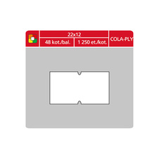 Etikety do etiketovacích kleští - 22 x 12 mm COLA-PLY / bílá
