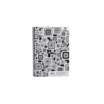 Blok BOBO Black & White s boční spirálou - A5 / linka / boční spirála