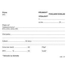 MSK 7400057 univerzální příjmový a výdajový doklad nečíslovaný 100 listů NCR A6