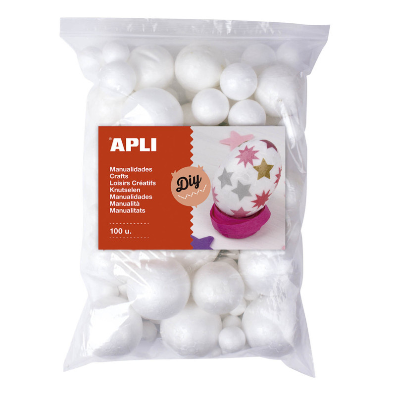 Polystyrénové koule APLI Jumbo / mix velikostí / 100 ks